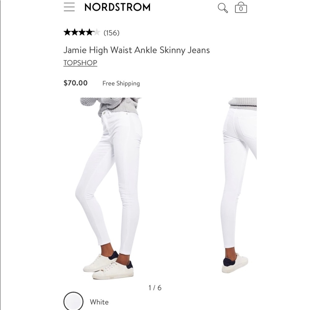 Nordstrom Topshop Jaime White Jeans